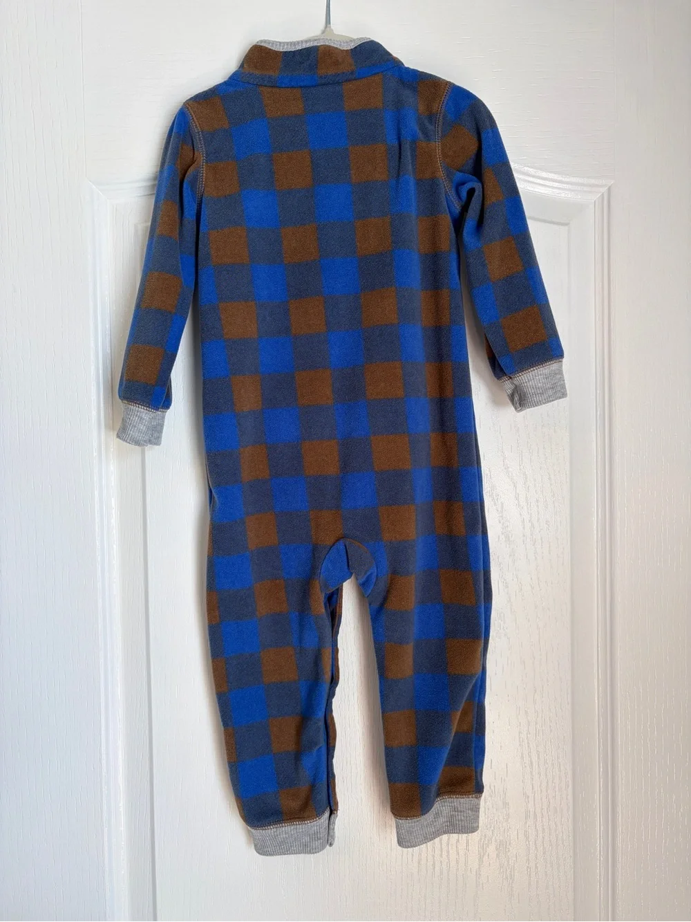NWOT Carter’s Blue and Brown Buffalo Plaid One-Piece 18M